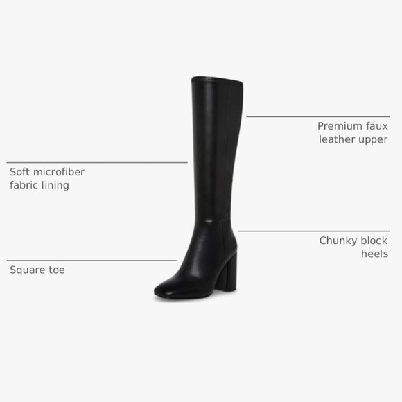 Black Knee High Boots - Picture 4 of 7